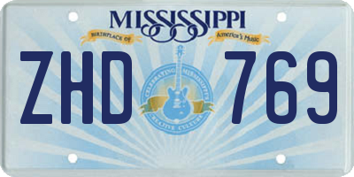 MS license plate ZHD769