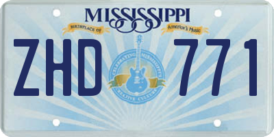 MS license plate ZHD771