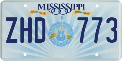 MS license plate ZHD773
