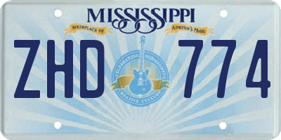 MS license plate ZHD774
