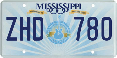 MS license plate ZHD780