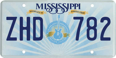 MS license plate ZHD782