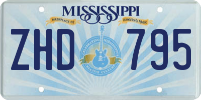 MS license plate ZHD795