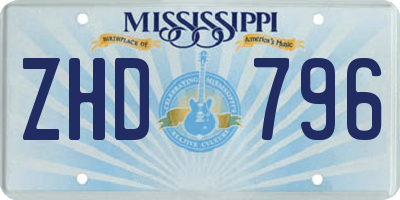 MS license plate ZHD796