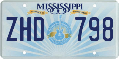 MS license plate ZHD798