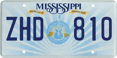 MS license plate ZHD810