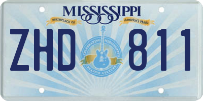 MS license plate ZHD811