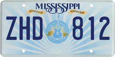 MS license plate ZHD812