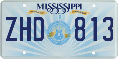 MS license plate ZHD813