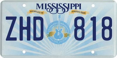 MS license plate ZHD818