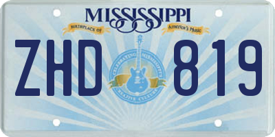 MS license plate ZHD819
