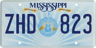 MS license plate ZHD823