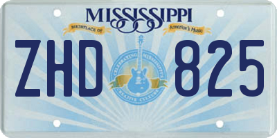 MS license plate ZHD825