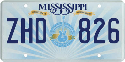 MS license plate ZHD826
