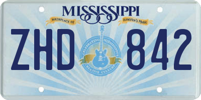 MS license plate ZHD842