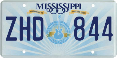 MS license plate ZHD844