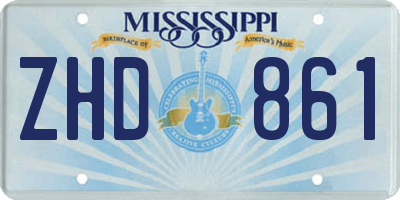 MS license plate ZHD861