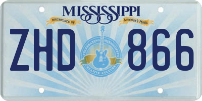 MS license plate ZHD866
