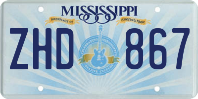 MS license plate ZHD867