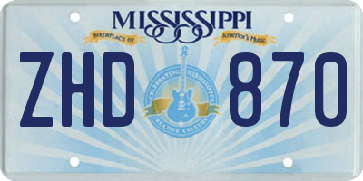 MS license plate ZHD870