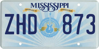 MS license plate ZHD873