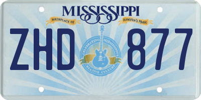 MS license plate ZHD877