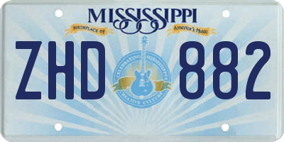 MS license plate ZHD882