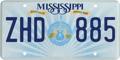 MS license plate ZHD885