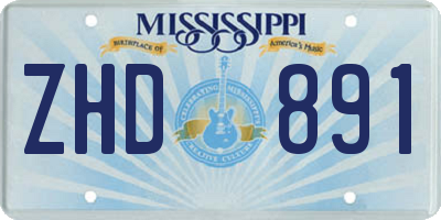 MS license plate ZHD891
