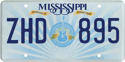 MS license plate ZHD895