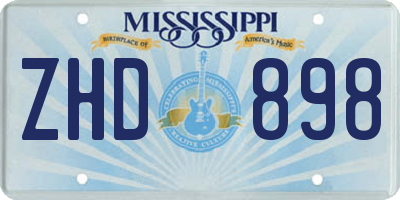 MS license plate ZHD898