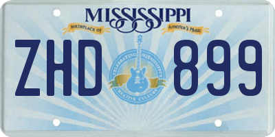 MS license plate ZHD899