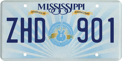 MS license plate ZHD901