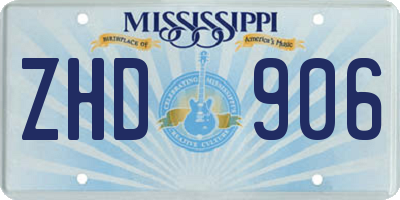 MS license plate ZHD906