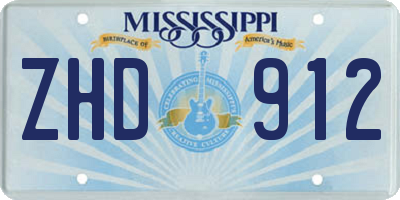 MS license plate ZHD912