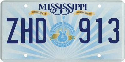 MS license plate ZHD913