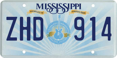 MS license plate ZHD914