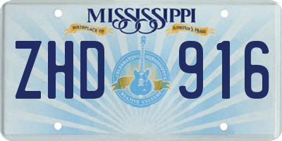 MS license plate ZHD916