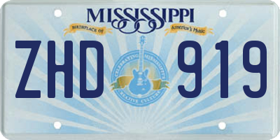 MS license plate ZHD919