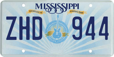 MS license plate ZHD944