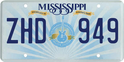 MS license plate ZHD949