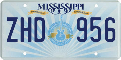 MS license plate ZHD956
