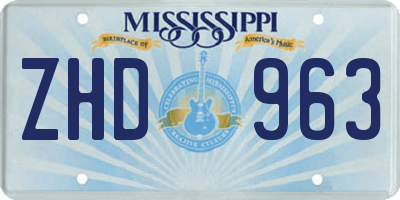 MS license plate ZHD963