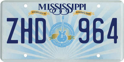 MS license plate ZHD964