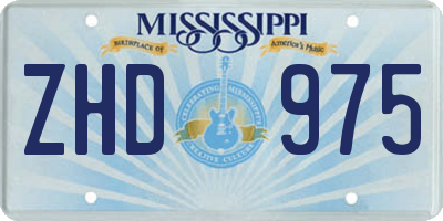MS license plate ZHD975
