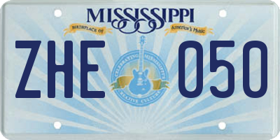 MS license plate ZHE050