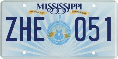 MS license plate ZHE051