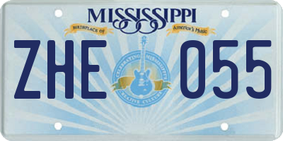 MS license plate ZHE055