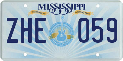 MS license plate ZHE059