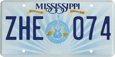 MS license plate ZHE074
